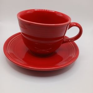 FIESTA by Homer Laughlin China, RED Cup & Saucer, Exc Cond,